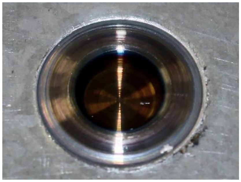 Figure 2: Optical Image of the Top Surface of a Friction Stir Spot Weld in GMW2-HDG.