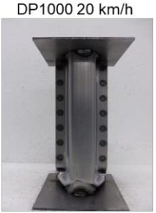 Figure 5a. Crash box made from DP1000 has limited energy absorbed before fracture. Citation F-44