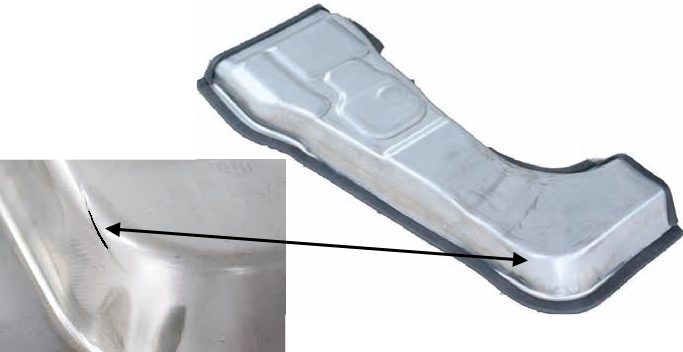 Figure 3: Deep draw depths make A-Pillar Lower panels at risk for splitting. Converting to a 3rd Gen 1180 MPa steel may alleviate these concerns.S-125, J-31